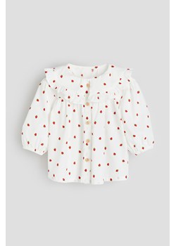 H & M - Bawełniana bluzka z kołnierzykiem - Biały ze sklepu H&M w kategorii Kaftaniki i bluzki - zdjęcie 169748696