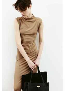 H & M - Marszczona sukienka bodycon - Brązowy ze sklepu H&M w kategorii Sukienki - zdjęcie 169749179