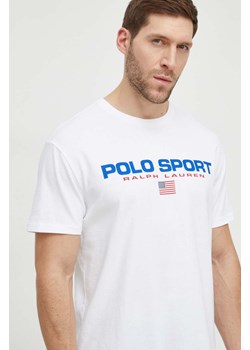 Polo Ralph Lauren t-shirt bawełniany męski kolor biały z nadrukiem ze sklepu ANSWEAR.com w kategorii T-shirty męskie - zdjęcie 169749969