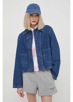 Polo Ralph Lauren kurtka jeansowa damska kolor niebieski przejściowa 211923669 ze sklepu ANSWEAR.com w kategorii Kurtki damskie - zdjęcie 169750186