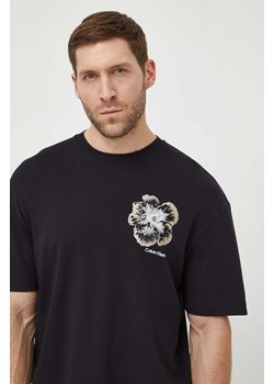 Calvin Klein t-shirt bawełniany męski kolor czarny z aplikacją ze sklepu ANSWEAR.com w kategorii T-shirty męskie - zdjęcie 169750439