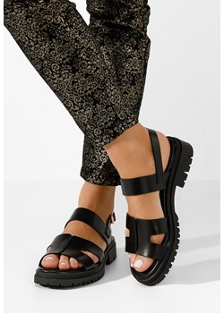Czarne sandały damskie Auvia ze sklepu Zapatos w kategorii Sandały damskie - zdjęcie 169750887