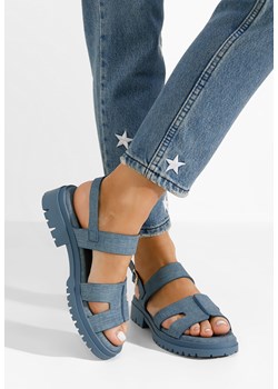 Niebieskie sandały damskie Auvia ze sklepu Zapatos w kategorii Sandały damskie - zdjęcie 169750895