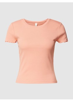 T-shirt krótki z efektem prążkowania ze sklepu Peek&Cloppenburg  w kategorii Bluzki damskie - zdjęcie 169751037