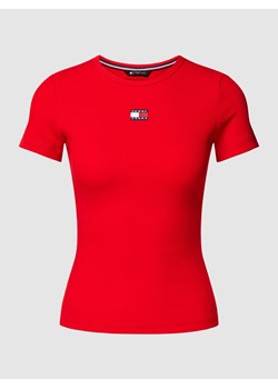 T-shirt o kroju slim fit z efektem prążkowania ze sklepu Peek&Cloppenburg  w kategorii Bluzki damskie - zdjęcie 169751317