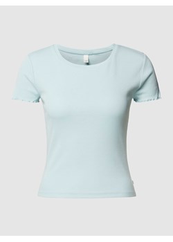 T-shirt krótki z efektem prążkowania ze sklepu Peek&Cloppenburg  w kategorii Bluzki damskie - zdjęcie 169751565