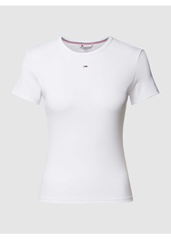 T-shirt o kroju slim fit z efektem prążkowania model ‘ESSENTIAL’ ze sklepu Peek&Cloppenburg  w kategorii Bluzki damskie - zdjęcie 169751826