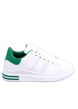 Sneakersy na koturnie Maes Green białe ze sklepu ButyModne.pl w kategorii Buty sportowe damskie - zdjęcie 169753518