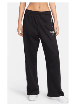 Damskie spodnie z dzianiny dresowej z prostymi nogawkami Nike Sportswear - Czerń ze sklepu Nike poland w kategorii Spodnie damskie - zdjęcie 169754498