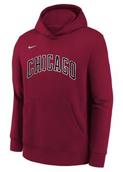 Dzianinowa bluza z kapturem dla dużych dzieci Nike NBA Chicago Bulls City Edition - Czerwony ze sklepu Nike poland w kategorii Bluzy męskie - zdjęcie 169754788