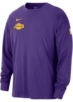 Męski T-shirt z długim rękawem Max90 Nike NBA Los Angeles Lakers Courtside - Fiolet ze sklepu Nike poland w kategorii T-shirty męskie - zdjęcie 169754835