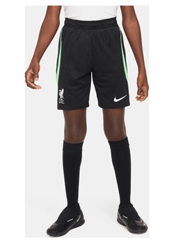 Dzianinowe spodenki piłkarskie dla dużych dzieci Nike Dri-FIT Liverpool F.C. Strike - Czerń ze sklepu Nike poland w kategorii Spodenki chłopięce - zdjęcie 169754855