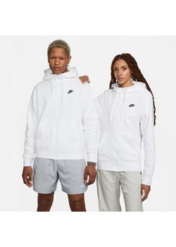 Męska bluza z kapturem i zamkiem na całej długości Nike Sportswear Club Fleece - Biel ze sklepu Nike poland w kategorii Bluzy męskie - zdjęcie 169754957