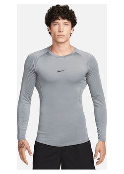Męska przylegająca koszulka z długim rękawem do fitnessu Dri-FIT Nike Pro - Szary ze sklepu Nike poland w kategorii T-shirty męskie - zdjęcie 169755338
