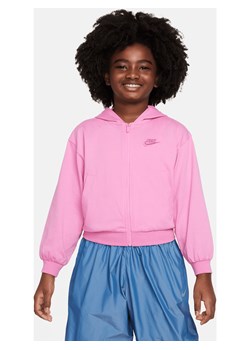 Bluza z kapturem i zamkiem na całej długości dla dużych dzieci (dziewcząt) Nike Sportswear - Czerwony ze sklepu Nike poland w kategorii Bluzy dziewczęce - zdjęcie 169755339