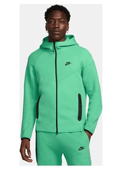 Męska bluza z kapturem i zamkiem na całej długości Nike Sportswear Tech Fleece Windrunner - Zieleń ze sklepu Nike poland w kategorii Bluzy męskie - zdjęcie 169755427
