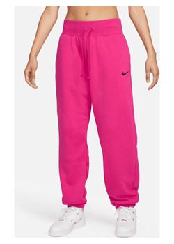Damskie spodnie dresowe o kroju oversize z wysokim stanem Nike Sportswear Phoenix Fleece - Różowy ze sklepu Nike poland w kategorii Spodnie damskie - zdjęcie 169755619