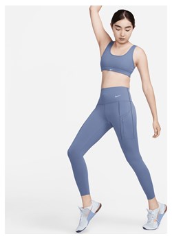 Damskie legginsy 7/8 z wysokim stanem i kieszeniami Therma-FIT Nike Go - Niebieski ze sklepu Nike poland w kategorii Spodnie damskie - zdjęcie 169755646