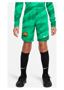 Spodenki piłkarskie dla dużych dzieci Nike Dri-FIT FC Barcelona Stadium Goalkeeper 2023/24 - Zieleń ze sklepu Nike poland w kategorii Spodenki chłopięce - zdjęcie 169755757