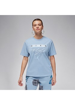 Damski T-shirt z nadrukiem Jordan Flight Heritage - Niebieski ze sklepu Nike poland w kategorii Bluzki damskie - zdjęcie 169755856
