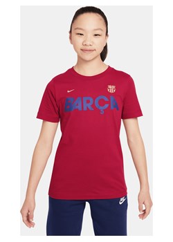 T-shirt piłkarski dla dużych dzieci Nike FC Barcelona Mercurial - Czerwony ze sklepu Nike poland w kategorii Bluzki dziewczęce - zdjęcie 169756005