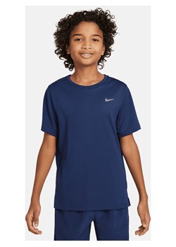 Koszulka treningowa z krótkim rękawem dla dużych dzieci (chłopców) Nike Dri-FIT Miler - Niebieski ze sklepu Nike poland w kategorii T-shirty chłopięce - zdjęcie 169756229