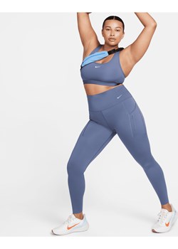 Damskie legginsy o pełnej długości z wysokim stanem i kieszeniami zapewniające mocne wsparcie Nike Go - Niebieski ze sklepu Nike poland w kategorii Spodnie damskie - zdjęcie 169756249
