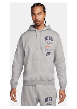 Męska bluza z kapturem Nike Club Fleece - Szary ze sklepu Nike poland w kategorii Bluzy męskie - zdjęcie 169756286