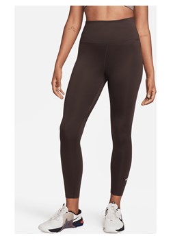 Damskie legginsy 7/8 z wysokim stanem Nike Therma-FIT One - Brązowy ze sklepu Nike poland w kategorii Spodnie damskie - zdjęcie 169756328