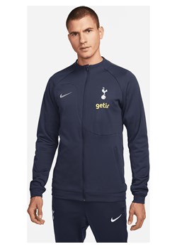 Męska dzianinowa kurtka piłkarska z zamkiem na całej długości Nike Tottenham Hotspur Academy Pro - Niebieski ze sklepu Nike poland w kategorii Bluzy męskie - zdjęcie 169756405