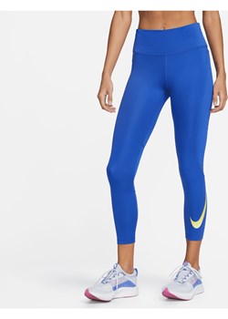 Damskie legginsy 7/8 ze średnim stanem i kieszeniami do biegania Nike Fast - Niebieski ze sklepu Nike poland w kategorii Spodnie damskie - zdjęcie 169756455