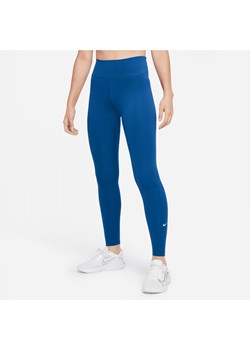 Damskie legginsy ze średnim stanem Nike One - Niebieski ze sklepu Nike poland w kategorii Spodnie damskie - zdjęcie 169756526