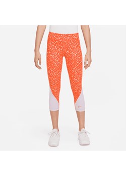 Legginsy capri dla dużych dzieci (dziewcząt) Nike Dri-FIT One - Pomarańczowy ze sklepu Nike poland w kategorii Spodnie dziewczęce - zdjęcie 169756589