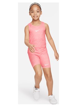 Dwuczęściowy zestaw dla małych dzieci koszulka bez rękawów i kolarki Nike Swoosh Dri-FIT - Różowy ze sklepu Nike poland w kategorii Komplety dziewczęce - zdjęcie 169756805