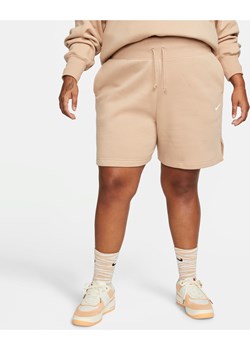 Damskie spodenki o luźnym kroju z wysokim stanem Nike Sportswear Phoenix Fleece (duże rozmiary) - Brązowy ze sklepu Nike poland w kategorii Szorty - zdjęcie 169756829