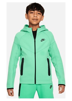 Rozpinana bluza z kapturem dla dużych dzieci (chłopców) Nike Sportswear Tech Fleece - Zieleń ze sklepu Nike poland w kategorii Bluzy chłopięce - zdjęcie 169756858