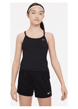 Koszulka bez rękawów ze stanikiem sportowym dla dużych dzieci (dziewcząt) Nike Indy - Czerń ze sklepu Nike poland w kategorii Bluzki dziewczęce - zdjęcie 169757298