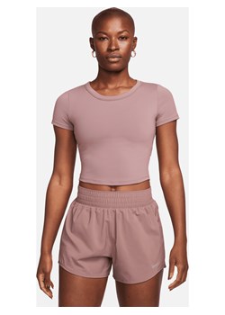 Damska koszulka o skróconym kroju z krótkim rękawem Dri-FIT Nike One Fitted - Fiolet ze sklepu Nike poland w kategorii Bluzki damskie - zdjęcie 169757307
