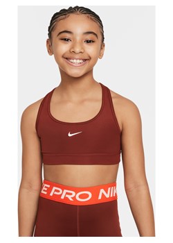 Stanik sportowy dla dużych dzieci (dziewcząt) Nike Swoosh - Czerwony ze sklepu Nike poland w kategorii Staniki dla dziewczynki - zdjęcie 169757615