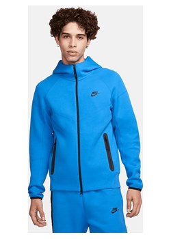 Męska bluza z kapturem i zamkiem na całej długości Nike Sportswear Tech Fleece Windrunner - Niebieski ze sklepu Nike poland w kategorii Bluzy męskie - zdjęcie 169757745