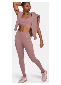 Damskie legginsy o pełnej długości z wysokim stanem i kieszeniami zapewniające średnie wsparcie Nike Universa - Fiolet ze sklepu Nike poland w kategorii Spodnie damskie - zdjęcie 169757886