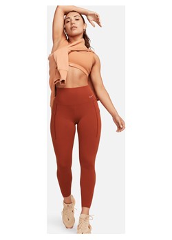 Damskie legginsy 7/8 z wysokim stanem i kieszeniami zapewniające średnie wsparcie Nike Universa - Pomarańczowy ze sklepu Nike poland w kategorii Spodnie damskie - zdjęcie 169758035