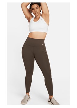 Damskie legginsy o pełnej długości z wysokim stanem i kieszeniami zapewniające średnie wsparcie Nike Universa - Brązowy ze sklepu Nike poland w kategorii Spodnie damskie - zdjęcie 169758305