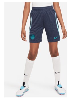 Dzianinowe spodenki piłkarskie dla dużych dzieci Nike Dri-FIT FC Barcelona Strike (wersja trzecia) - Niebieski ze sklepu Nike poland w kategorii Spodenki chłopięce - zdjęcie 169758629