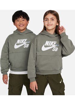 Bluza z kapturem o kroju oversize dla dużych dzieci Nike SB Icon Fleece EasyOn - Szary ze sklepu Nike poland w kategorii Bluzy chłopięce - zdjęcie 169758976