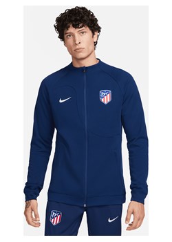 Męska dzianinowa kurtka piłkarska z zamkiem na całej długości Nike Atlético Madryt Academy Pro - Niebieski ze sklepu Nike poland w kategorii Bluzy męskie - zdjęcie 169759227