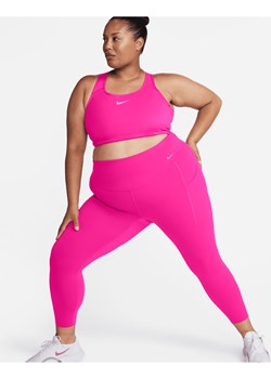 Damskie legginsy 7/8 z wysokim stanem i kieszeniami zapewniające średnie wsparcie Nike Universa (duże rozmiary) - Różowy ze sklepu Nike poland w kategorii Spodnie damskie - zdjęcie 169759347