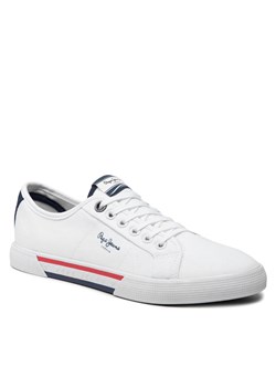 Tenisówki Pepe Jeans Brady Basic PMS30816 White 800 ze sklepu eobuwie.pl w kategorii Trampki męskie - zdjęcie 169759459