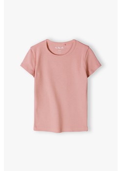 Różowa prążkowana koszulka dla dziewczynki ze sklepu 5.10.15 w kategorii Bluzki dziewczęce - zdjęcie 169782506