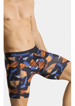 Długie bokserki męskie granatowe Performance MH-1197, Kolor granatowy-wzór, Rozmiar L, ATLANTIC ze sklepu Intymna w kategorii Majtki męskie - zdjęcie 169784286